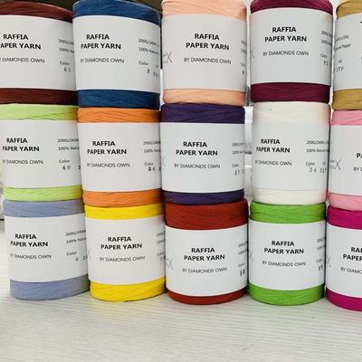 100% RAFIA Fibra Natural Paja de Papel Verano DIY Tejer a Mano Hilo de Ganchillo Hilo Sombrero Bolso Chanclas de Playa Cesta 240M/Rollo