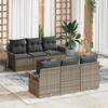VidaXL 7-Piece Garden Sofa Set with Grey Cushions Poly Rattan 3345249