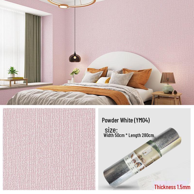 3D Self-Adhesive Linen Wallpaper: Thickened, Moisture-Proof, Light-Blocking, Thermal Insulation, Fire Retardant Aluminum Foil.