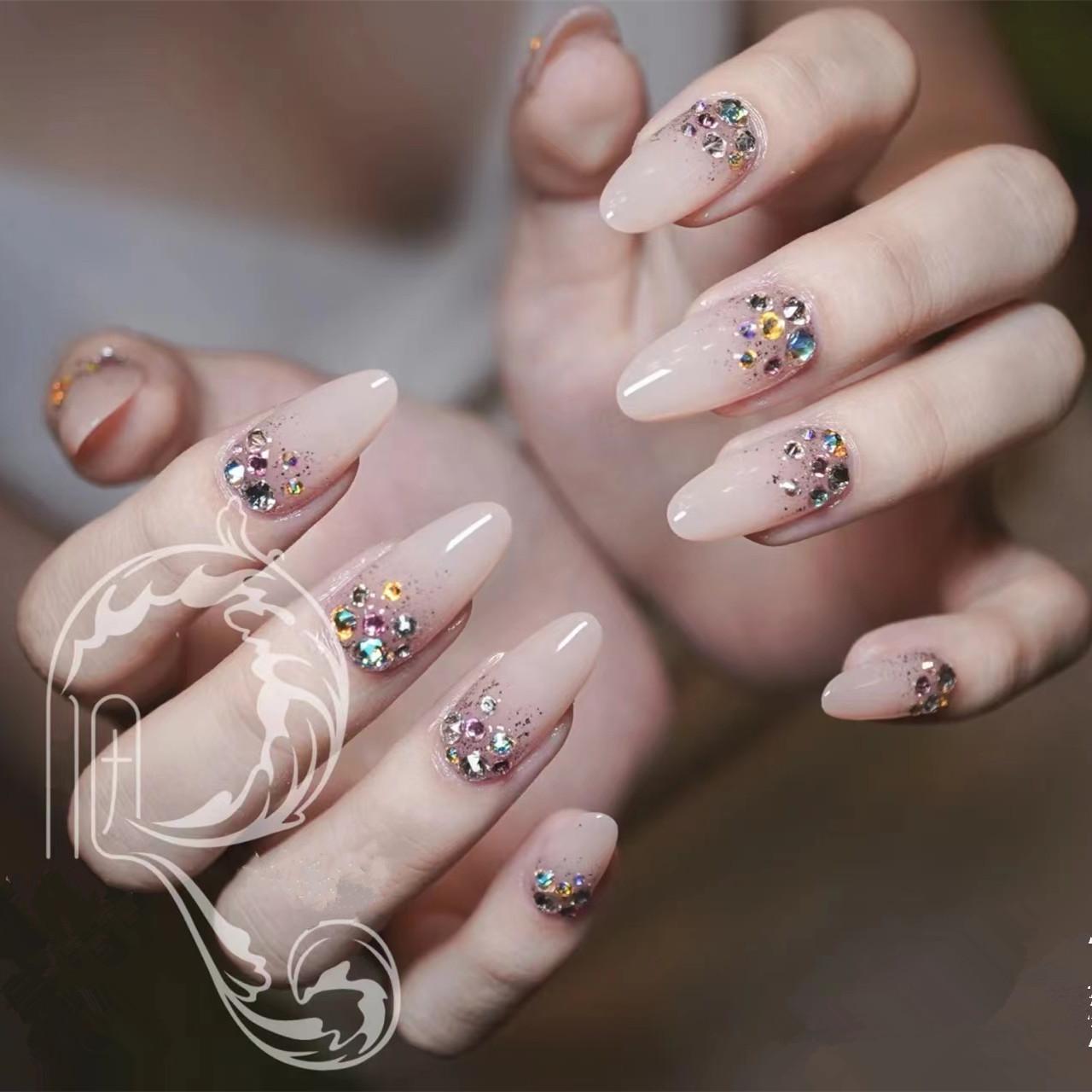 

Star Pastel Rhinestone Removable Fake Nail Art Patches