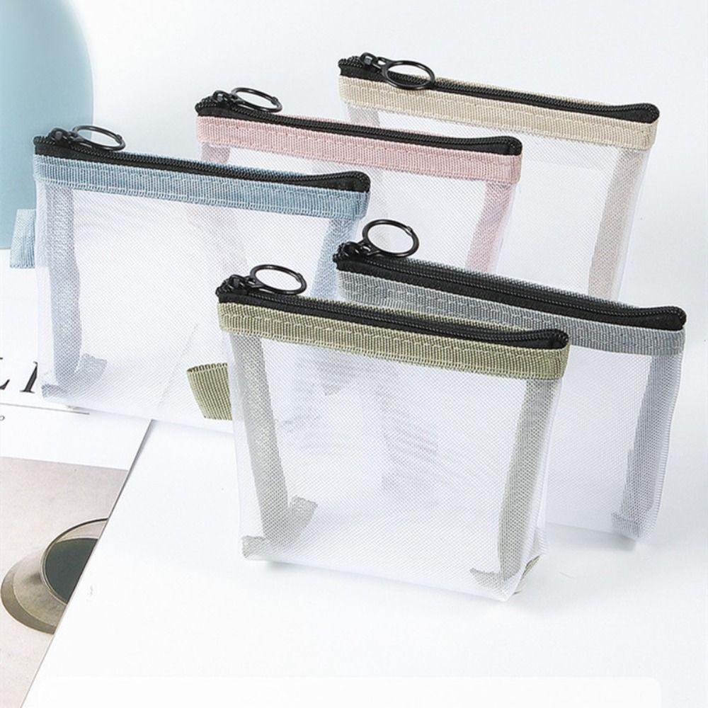 Bag Small Item Bag Lipstick Cosmetic Bag Clear Mesh Bag Mini Coin Purse Women Change Storage Bag