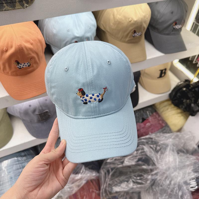 New Cartoon Puppy Baseball Cap for Women Korean Style Student Showing Face with Little Duckball Cap Trendy Hat