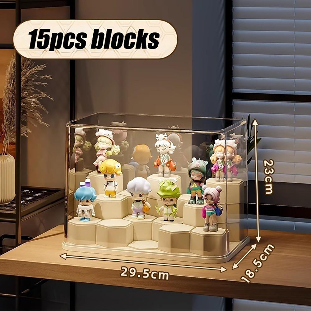 2026 Blind Box Display Stand, Block Toy Display Organizer Modular DIY Transparent Dustproof Acrylic Block Display Cabinet