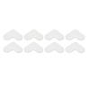 8pcs Rug Sticker Pad PU Washable Reusable Heart Shaped Carpet Tape for Hardwood Floors and Tile White L