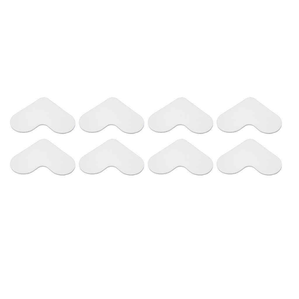 8pcs Rug Sticker Pad PU Washable Reusable Heart Shaped Carpet Tape for Hardwood Floors and Tile White L