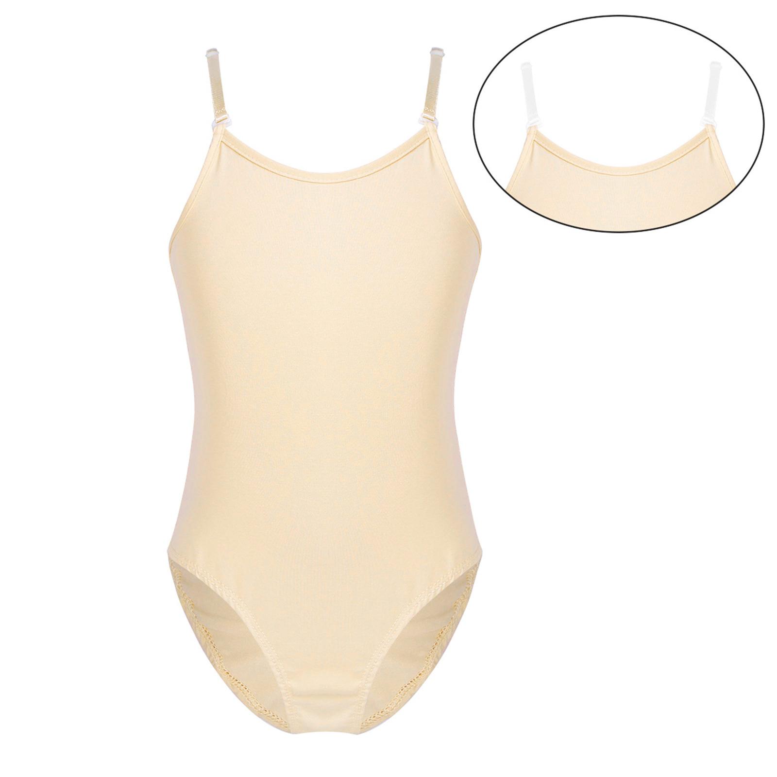 

Kids Girls Adjustable Straps Camisole Leotard Ballet Gymnastics Dance Costume 15-16 Years тілесний