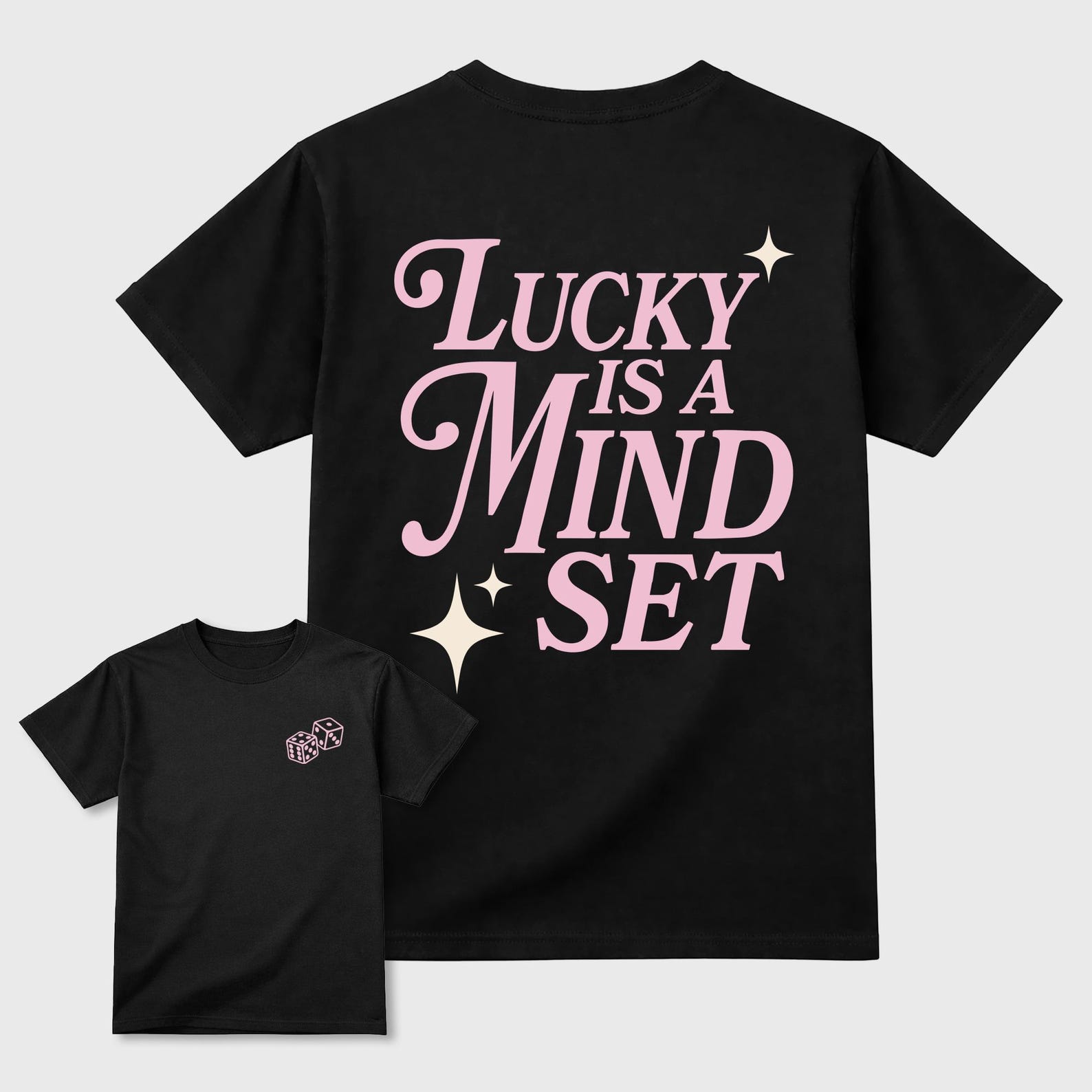Lucky Is a Mindset graphic tee. Streetwear Brand Graphic T-Shirt. 4s Iced Carmine 3XL