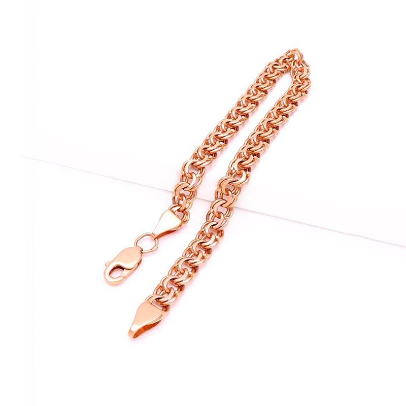 585 Purple Gold Fashion Light Luxury Bracelet, The Same Plate Chain Bracelet For Men And Women, Rose Gold-Plated Jewelry.