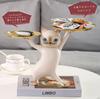 moin moin Cat Figurine 36cm W x 25cm H x 17cm Perfect for Small Dish or Trinket White Cute 2304fig28 Ornament, D, Holder, Cat, Gold, Animal, (White