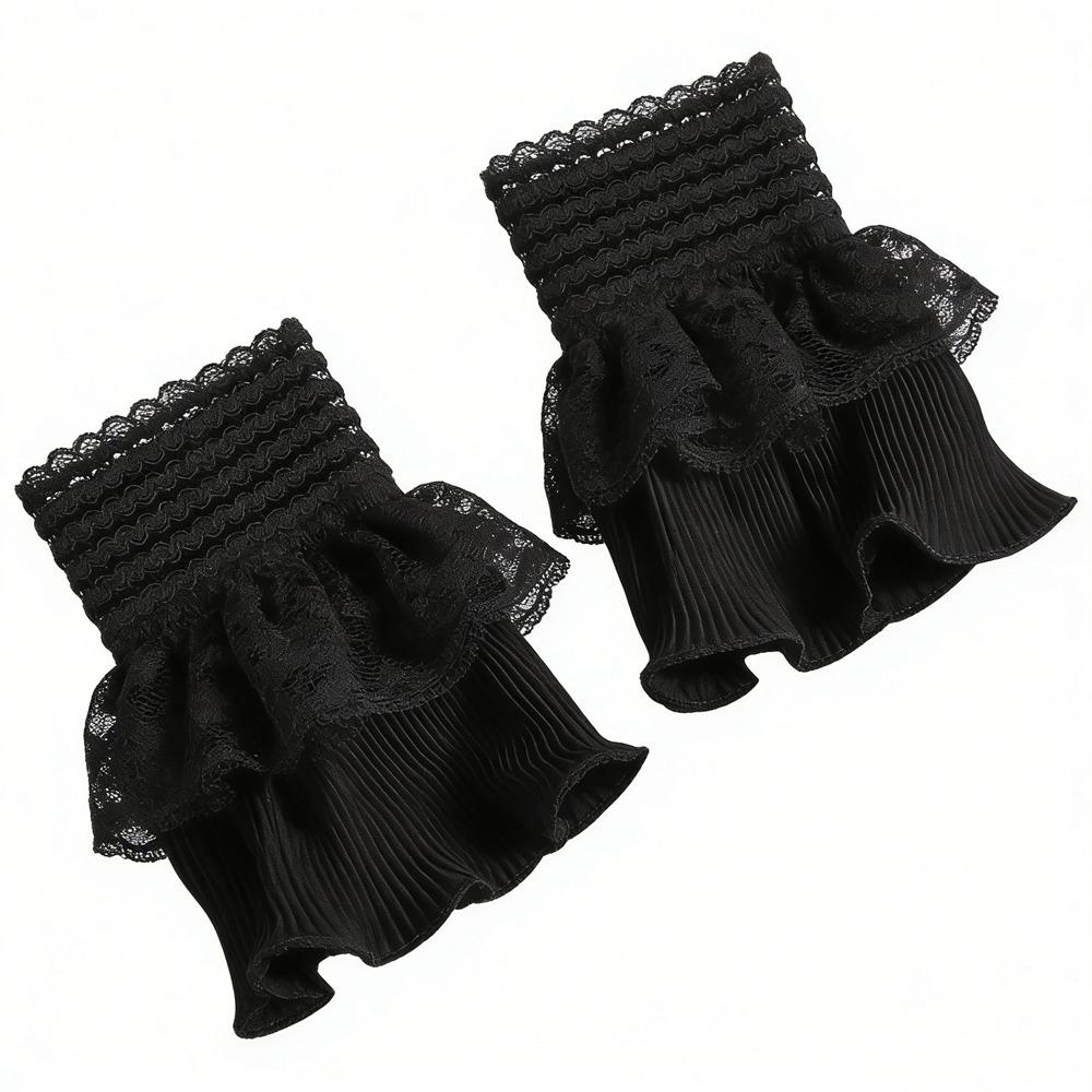 Ruffle False Wrist Cuffs Mesh Lace Fake Cuffs Universal Detachable Sleeves  Halloween