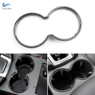 Carbon Fiber Texture Car Styling Central Water Cup Holder Cover Frame Trim For Porsche Macan 2014 2015 2016 2017