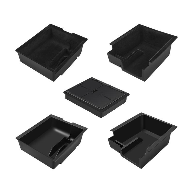 For Tesla Model Y 2025 Center Console Organizer Tray Armrest Hidden Drawer Under Seat Storage Box Cup Holder Insert Accessories
