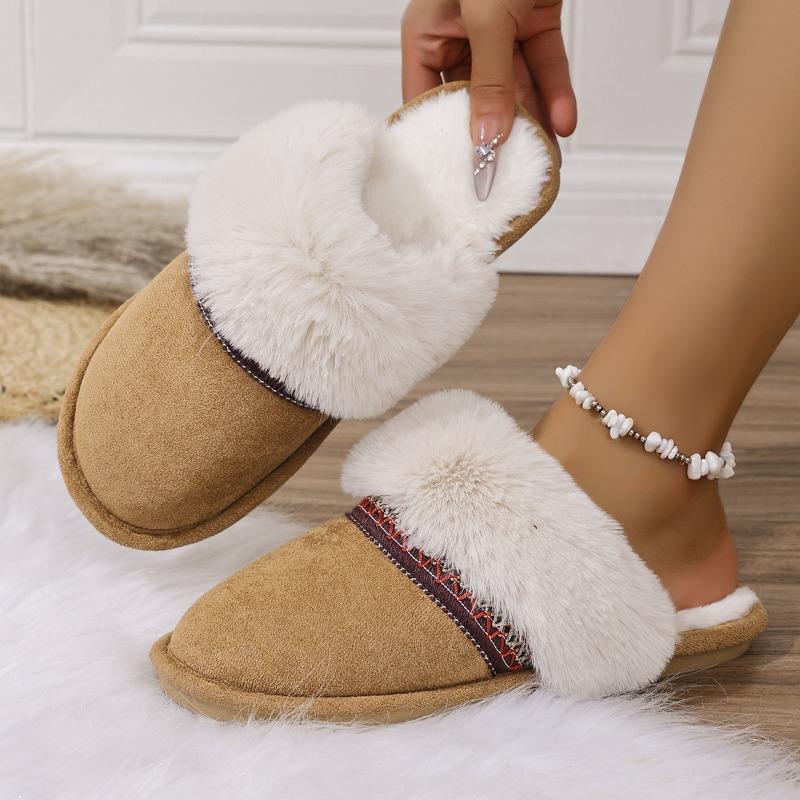 

Женская обувь с флисом, Домашние теплые хлопковые тапочки 42-43 хаки