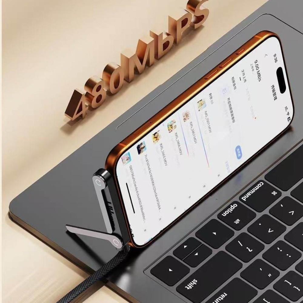 2-in-1 Design Handyhalterung Kabel Faltbare Halterung USB-C-Kabel Ladekabel Schreibtischgebrauch