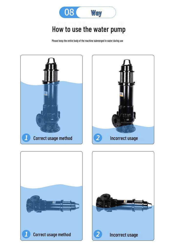 WQ High Flow Explosion-Proof Submersible Sludge Pump for Basements