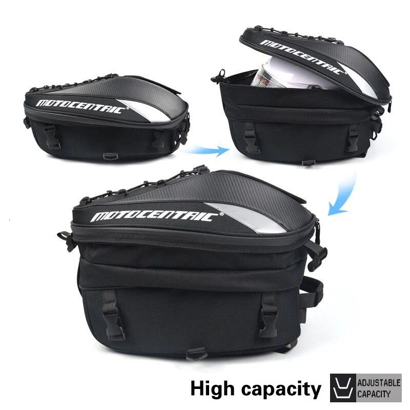 High Capacity Motorcycle Tail Bag Multi-functional Moto Rear Seat Bag Helmet Gloves Rider Backpack Travel Luggage Bag Waterproof