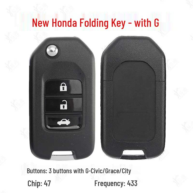Compatible with Honda Civic, Brio, XRV, Fit, Lingpai, 9th Gen Accord Folding Key Remote Control