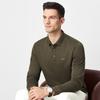 FIRS [Cashmere Silk] Men's Long-Sleeve T-Shirt with Collar, Warm Brushed Smooth Skin-Friendly Soft Comfortable Casual Top