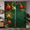 2pcs- Christmas ball printed curtains   pole bag curtains   Christmas decorations   home decorations   room decorations