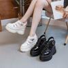 Fujin 11cm 2024 Patent Genuine Leather Casual Breathable Buckle Platform Chunky Heels Pumps Summer Ankle Boots Mary Jane Shoes