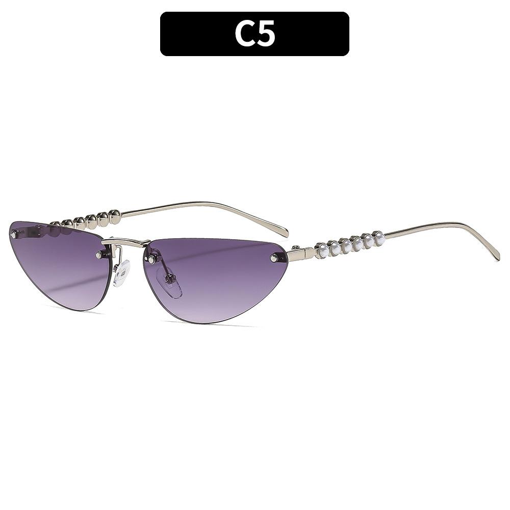 Women's Sunglasses, Triangular Cat Eye Sunglasses, Rimless Sunglasses.