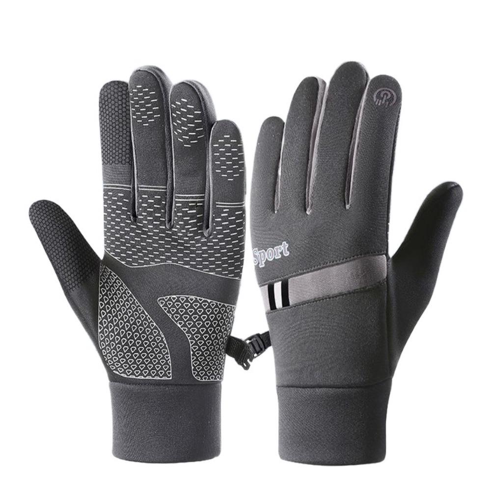

Thermal Fleece Winter Cycling Gloves Lock Buckle Warm Outdoor Gloves Thick Cycling Gloves Sports men style 2