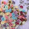 100 Pcs Artificial Rose Flowers Heads Flower Head Artificial Flower Silk Flower for Crown Scrap Wedding Home Decor DIY Garland Headdress