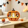 Halloween Pumpkin Bar Ornament Counter Figurine, Cute Ghost Bartender Mini Spooky Tabletop Figurine Scene Statue, Desktop for Home Party Display
