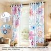 Set Of 2 Colorful Spring Flowers Perforated Curtains Multi Size Living Room Home Insulation Decoration Easy Installation Darkening Made Polyester