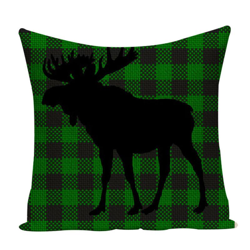 Weihnachten Elch Druck Kissenbezug Quadrat Hirsch Polyester Sofa Bett Kissenbezug Elch Kissenbezüge skandinavische Dekoration Sofa