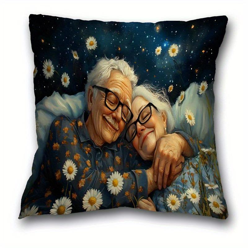 Whimsical Elderly CharacterPrinted Pillowcases for Unique Home Decor Sofa Seat Mattress Coverhome Decoration