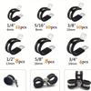 52pcs Durable Metal Cable Clamp Set, 6 Sizes, 30 Degree Elbow, Round Hose Fitting, Stainless Steel with Rubber Pad Tube Clamps for Secure Grip