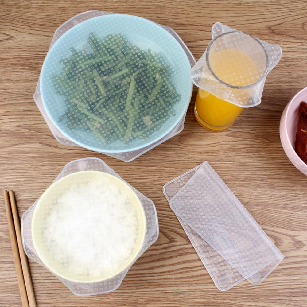 Reusable Silicone Caps Food Keeping Stretch Wrap Seal Film Bowl Cover Home Storage Organization Kitchen Tools 3 Sizes