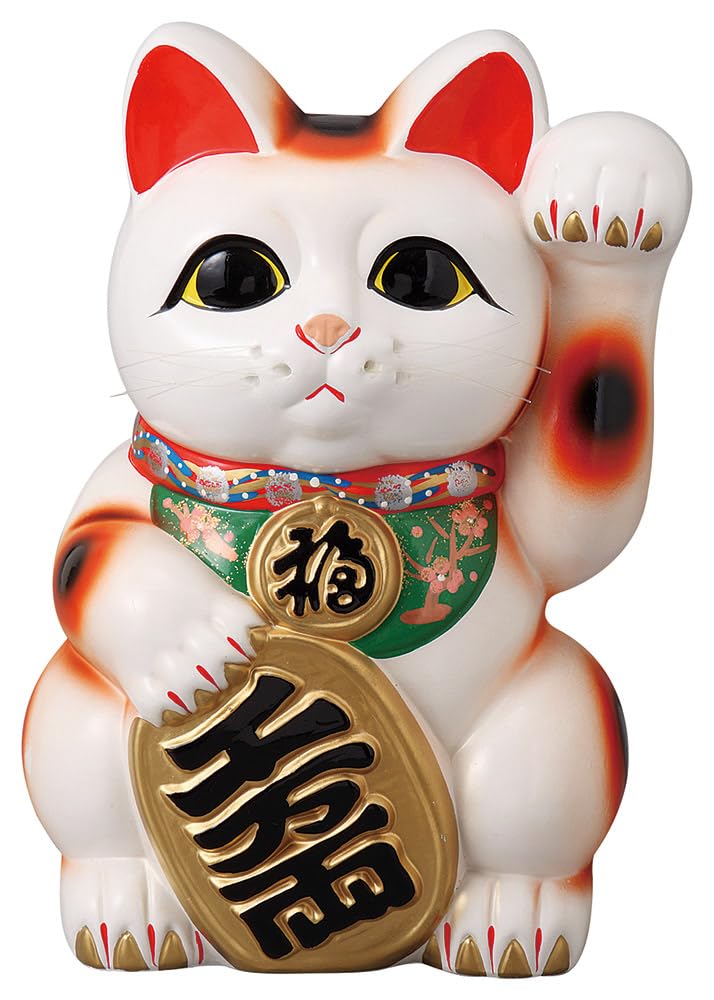 

Lucky Cat x 22 x 33cm White Oval Cat 10 Welcoming Left Hand Ceramic Tokoname Ware Made in Japan Ale-net Maneki-neko 23.5 (H) No. белый