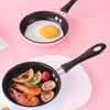Mini Frying Pan, Omelet Pans Stainless Steel Prevent Stick Induction Pot Round Breakfast Small Fry Egg Pan with Long Plastic Handle 12cm/4.7in Blue