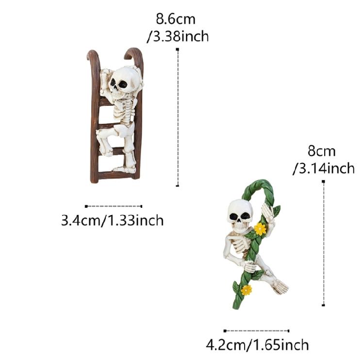 2 szt. Szczątki na Halloween i Drabina Wiszące Figurki Żywice Odporne na Warunki Pogodowe Obciskacze Doniczek Na Tarasy i do Domu