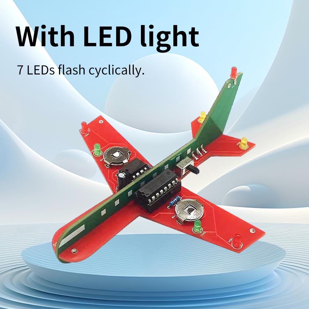 Zestaw DIY Elektronika Małych Samolotów ze Migającą Diodą CD4017 Światło Płynące PCB do Lutowania Zestaw do Praktyki Elektroniki Nauki Montażu