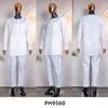 African Men's Traditional Three-Piece Set: Embroidered Robe, Pants, and Matte Cloth