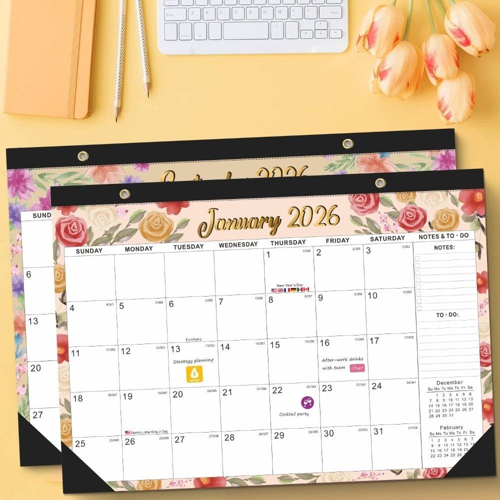 Spacious Wall Calendar Monthly Layout 18-Month Calendar Hanging Calendar  Office