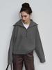 2025 Fall/Winter Women's High-End Half-Zip Pullover Sweater: Loose, Slimming Knit