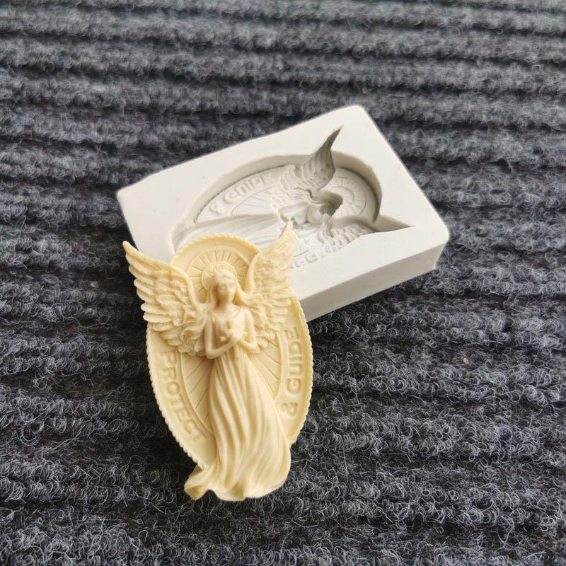 2pcs Prayer Angel Mold Candle Plaster Mold DIY Fondant Handmade Silicone Mold Epoxy Mold