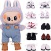 3.8cm Doll Shoes Solid Color Pop Lace Up Canvas Shoe PU Shoes For 17cm Labubu Doll Clothes Accessories,Girl's Toys Clothing Gift