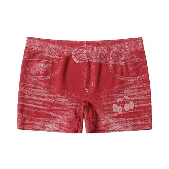 Imitation Denim Shorts for Women High Waisted Skinny Fake Jean Shorts Stretch Boyshort Panties Ladies Boxer Briefs