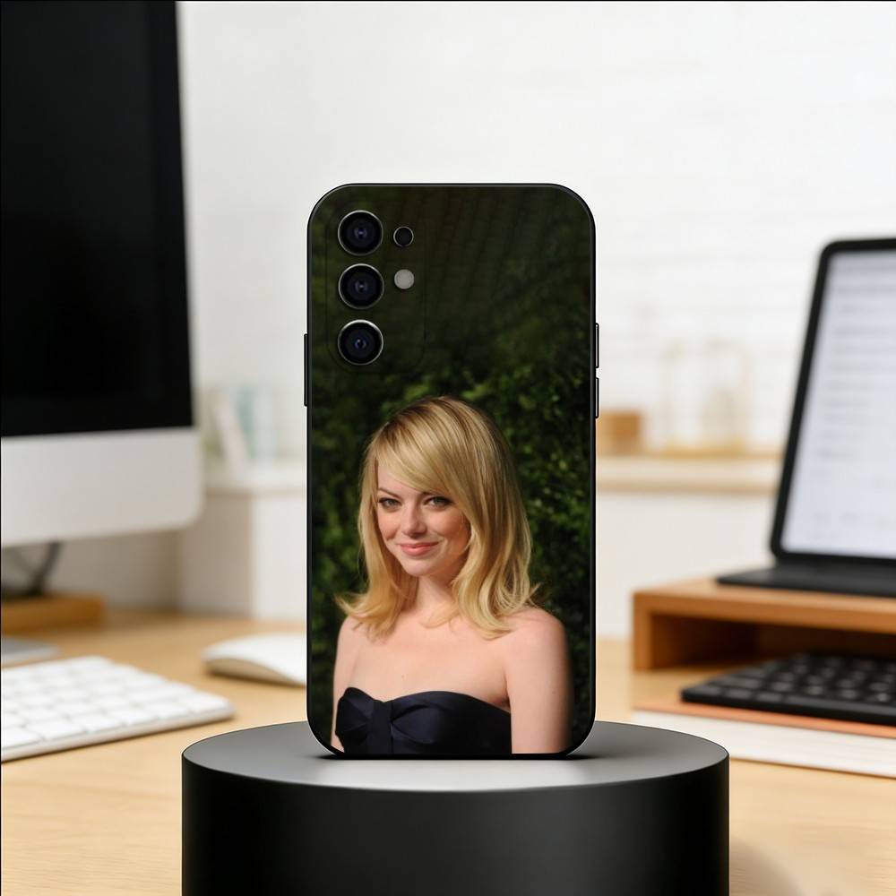 Emma Stone Phone Case For Samsung S25,S24,S21,S22,S23,S30,Ultra,S20,Plus,Fe,Soft Silicone Black Cover