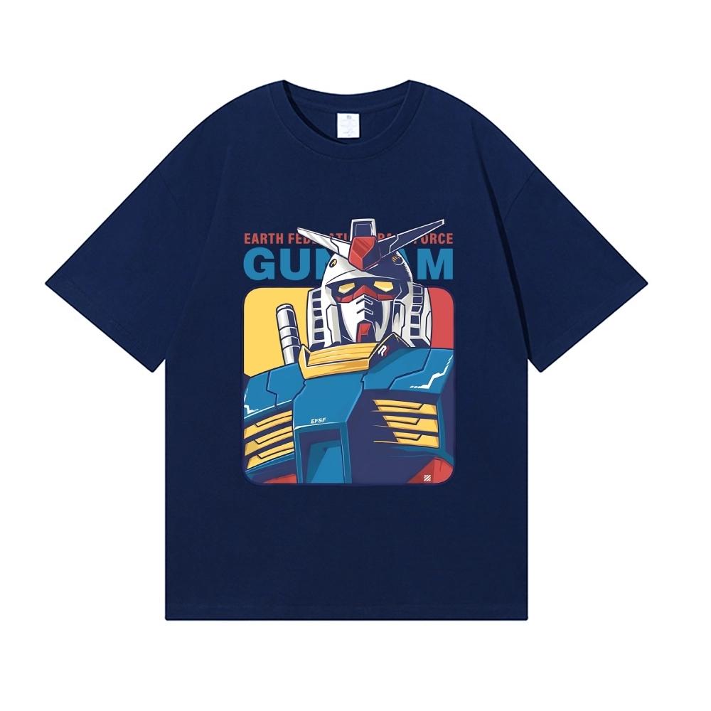 2026 New Gundam RX 78 Print Tshirt Short Sleeve Tshirt Mens and Womens Tshirt Mens Tops Harajuku