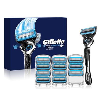 Gillette ProShield Chill Manual Razor Handle + Razor Blade 12p, 1 Set ,Korean Razor Blade