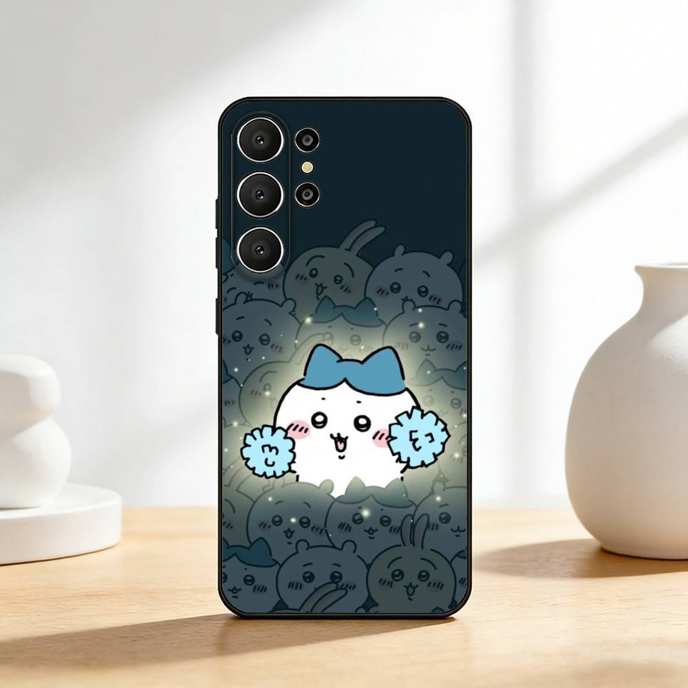 Cute C-C-Chiikawas Phone Case For Samsung S26,S25,24,23,22,30,21,10,9,Ultra,Plus,Lite,FE Soft Black Case
