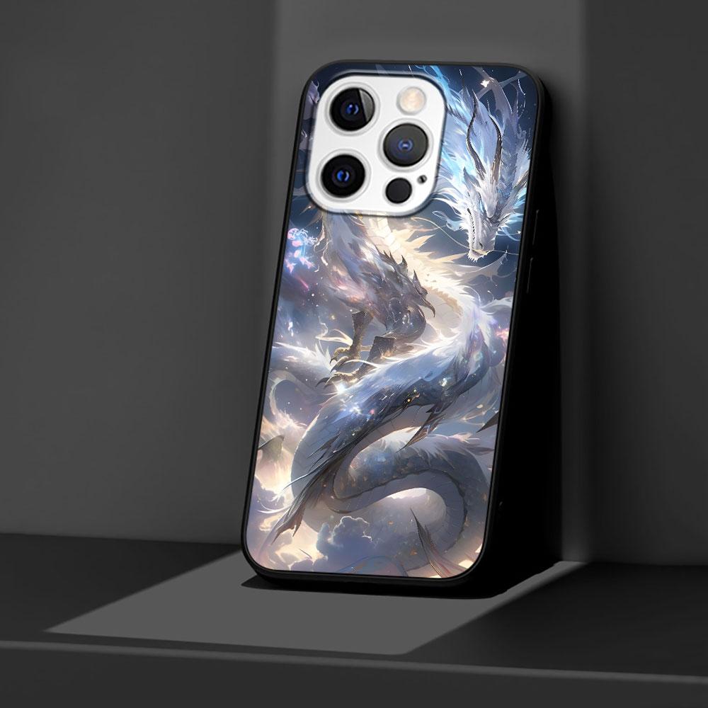 Cartoon Dragon Case for Apple iPhone 14 11 7 SE 2020 8 X XS 13 12 Mini XR 15 Pro Max Silicone Black Soft Phone Cover