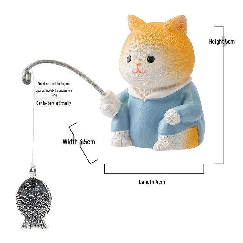 Creative Aquarium Decoration: Cute Animal Fishing Ornaments with Waterfall Rockery for Fish Ponds