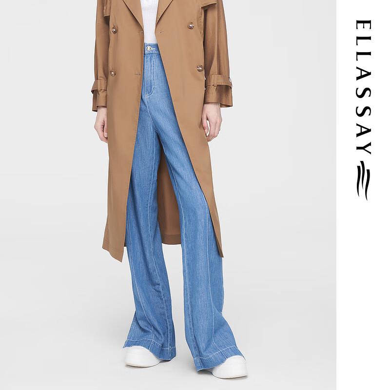 

ELLASSAY Women s Spring High-Waist Straight-Leg Washed Denim Jeans S